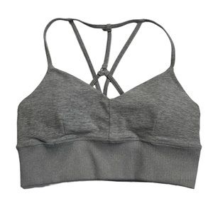 Alo Yoga Alosoft Lavish Bra Athletic Heather Grey Size Medium